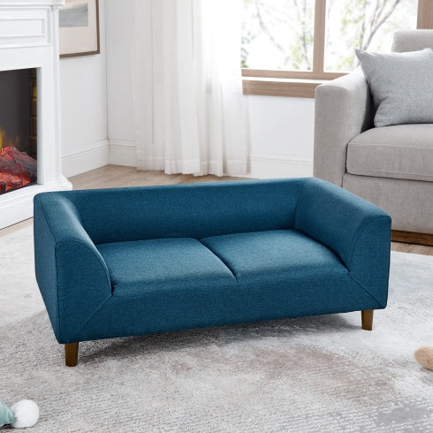 Pet Sofa with Backrest & Armrests – Modern Rectangular Dog Sofa for Medium & Large Dogs, Soft Cushion for Comfort