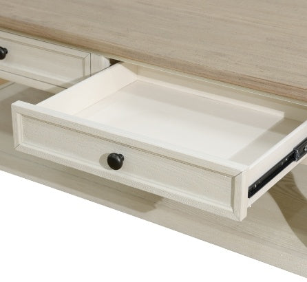 Light Brown MDF Top And White Oak Drawer Living Room Coffee Table