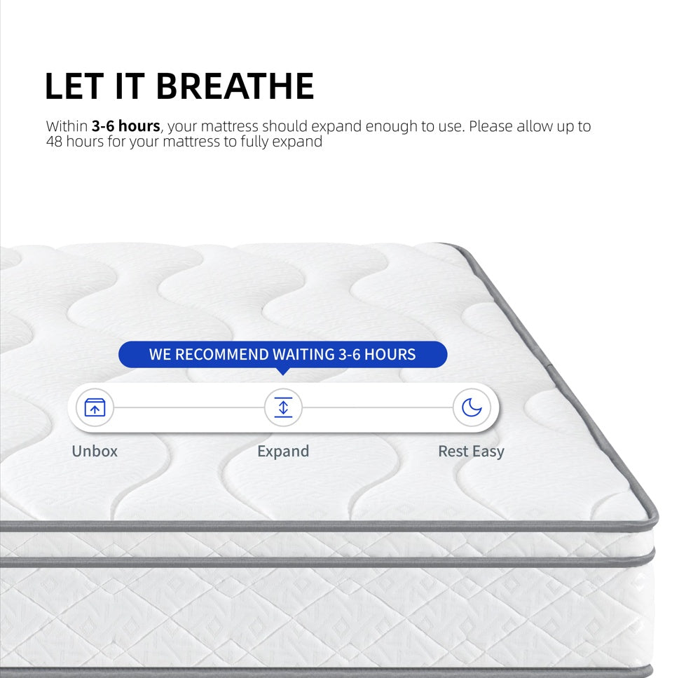 Full Size 10-Inch Hybrid Mattress with Gel Memory Foam and Individually Wrapped Pocket Coils