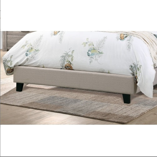 Contemporary 1 pc Queen Size Bed Adjustable HB Light Brown Polyfiber Tufted Upholstered Wooden Bedframe Bedroom Furniture