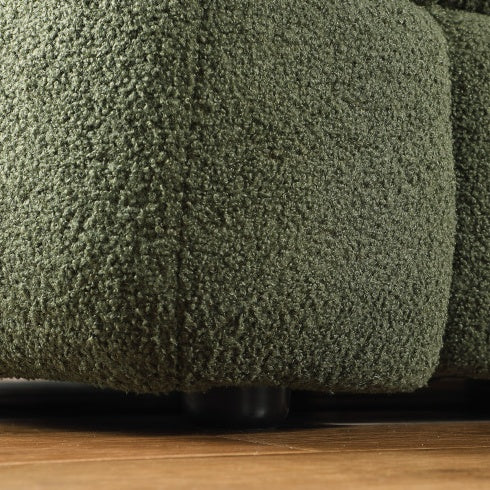 62.2" Marshmallow Boucle Sofa – Black 2-Seater, Ergonomically Designed for USA Body Structure, Comfortable and Stylish