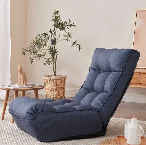 Single Sofa Reclining Chair – Japanese Tatami Chair, Lazy Sofa, Adjustable Leisure Recliner for Balcony or Living Room