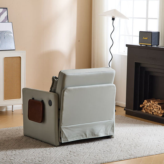 Adult Sleeper Chair Bed – 3-in-1 Convertible Sofa with Pull-Out Bed, USB & Type-C Charging Ports, and Folding Tray Table