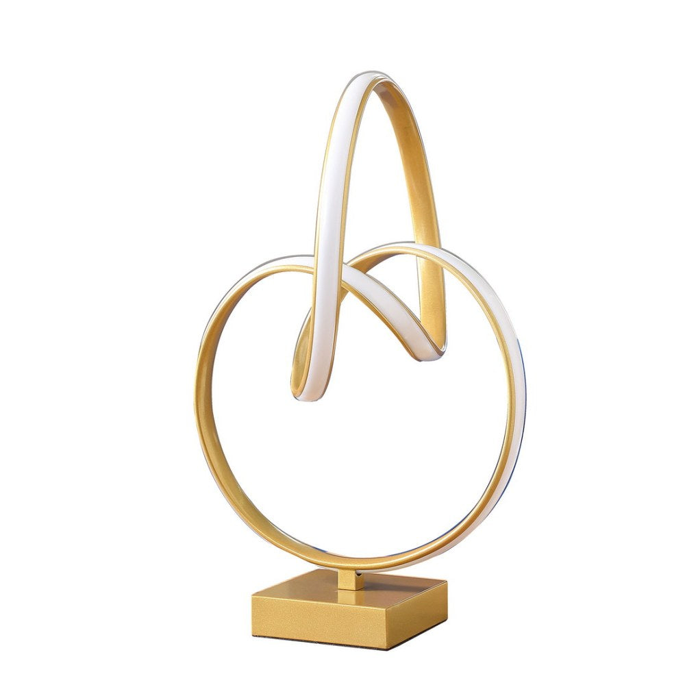 19&quot; In Abstract Infinity Matte Gold Modern Table Lamp