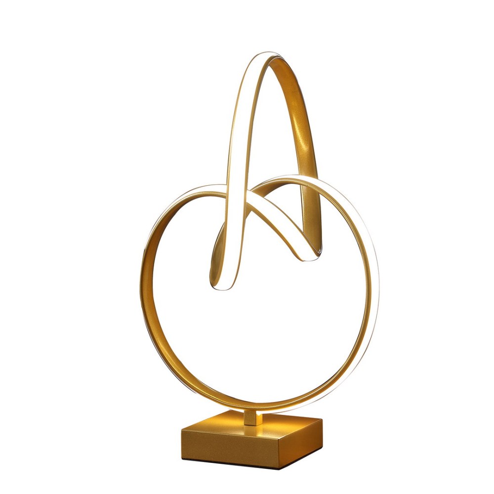 19&quot; In Abstract Infinity Matte Gold Modern Table Lamp