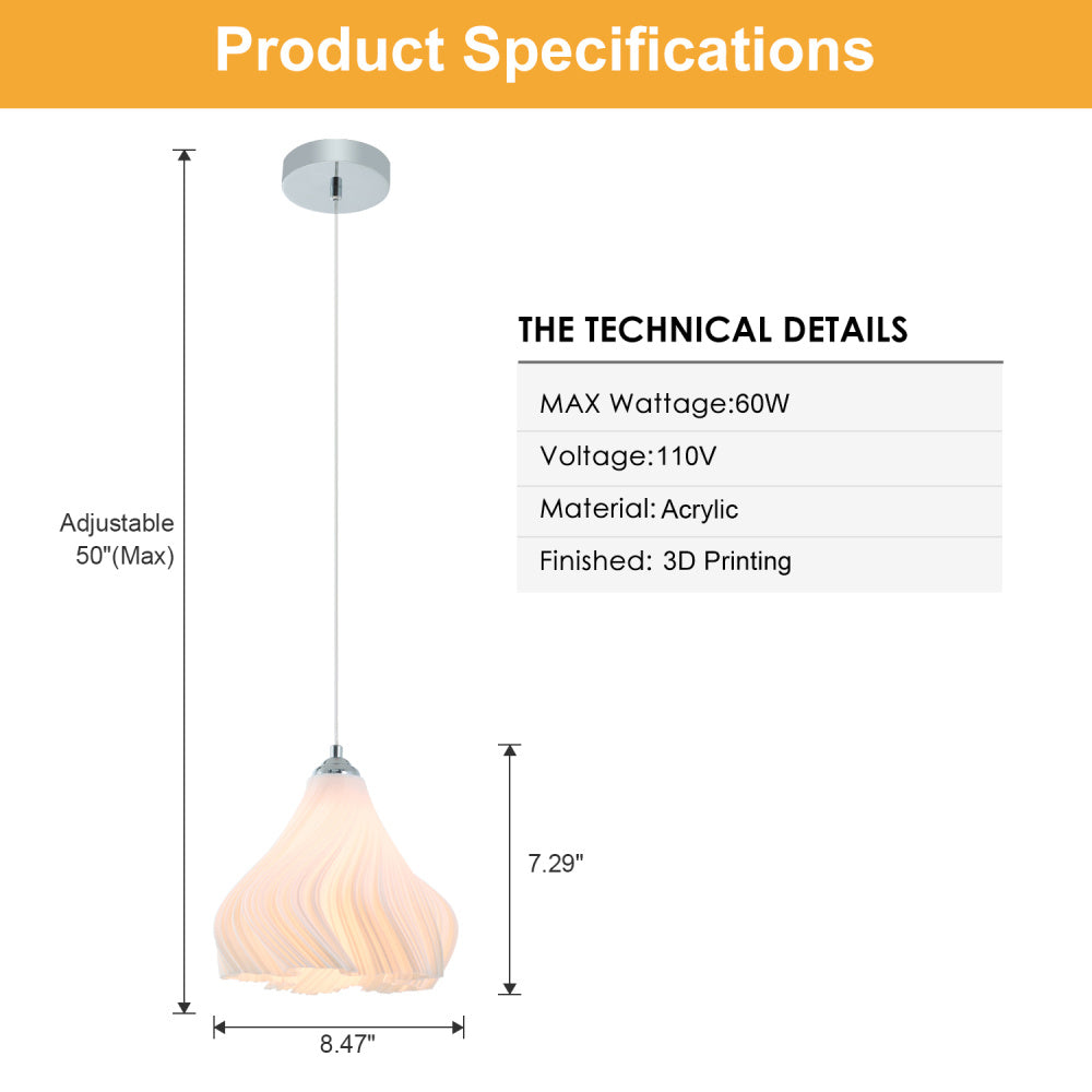 Simple Three-dimensional Petal Design  Chandeliers,No bulbs(2 pack)
