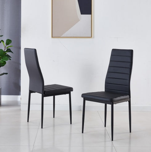1+4/5-Piece Mid-Century Dining Set with Metal Legs, MDF Table Top, and Pedestal Design – For 4-6 People