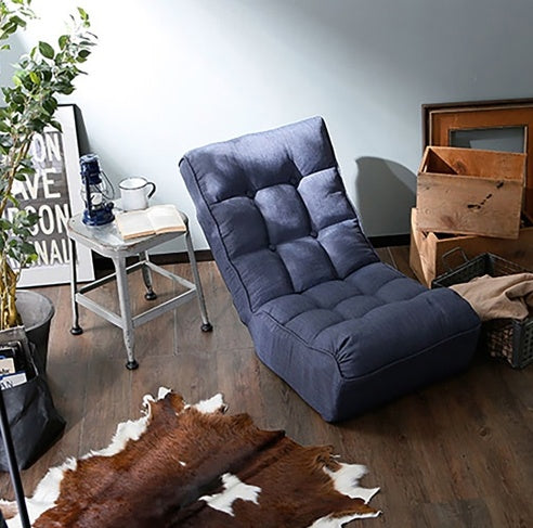 Single Sofa Reclining Chair – Japanese Tatami Chair, Lazy Sofa, Adjustable Leisure Recliner for Balcony or Living Room