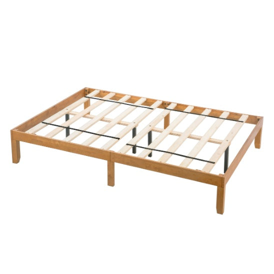 Queen Size Wood Platform Bed Frame,No Box Spring Needed,Strong Wood Slat Support, Easy Assembly