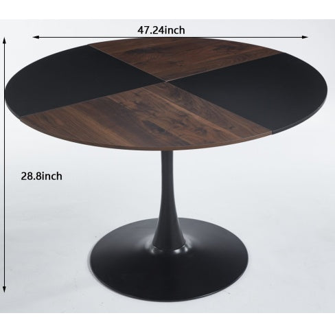 1+4/5-Piece Mid-Century Dining Set with Metal Legs, MDF Table Top, and Pedestal Design – For 4-6 People