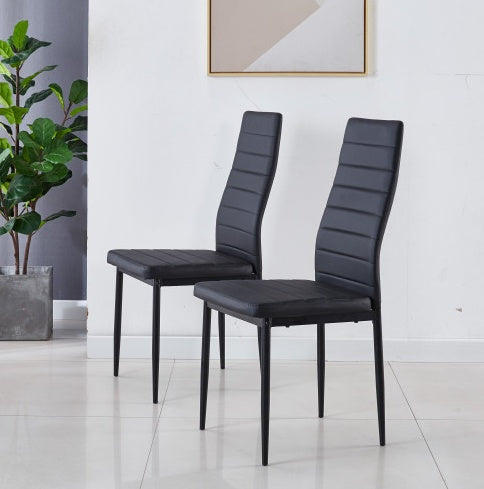 1+4/5-Piece Mid-Century Dining Set with Metal Legs, MDF Table Top, and Pedestal Design – For 4-6 People