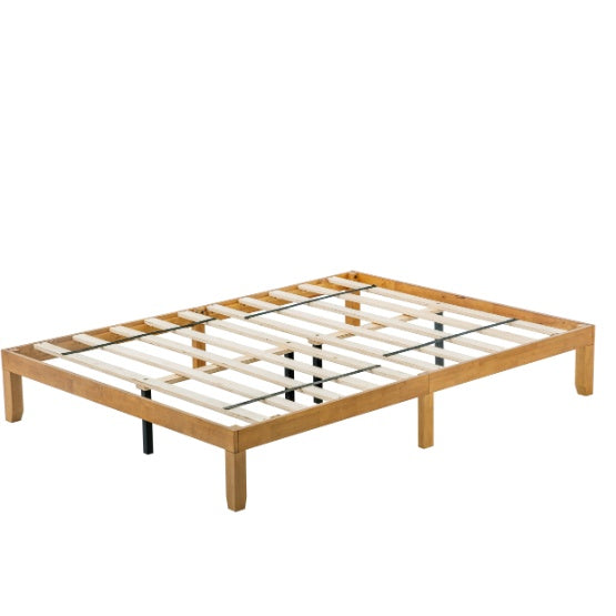 Queen Size Wood Platform Bed Frame,No Box Spring Needed,Strong Wood Slat Support, Easy Assembly