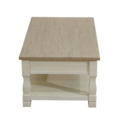 Light Brown MDF Top And White Oak Drawer Living Room Coffee Table