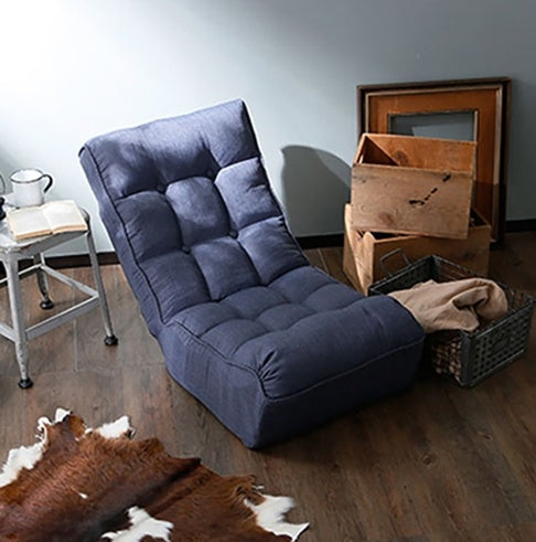Single Sofa Reclining Chair – Japanese Tatami Chair, Lazy Sofa, Adjustable Leisure Recliner for Balcony or Living Room