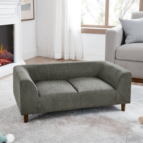 Pet Sofa with Backrest & Armrests – Modern Rectangular Dog Sofa for Medium & Large Dogs, Soft Cushion for Comfort