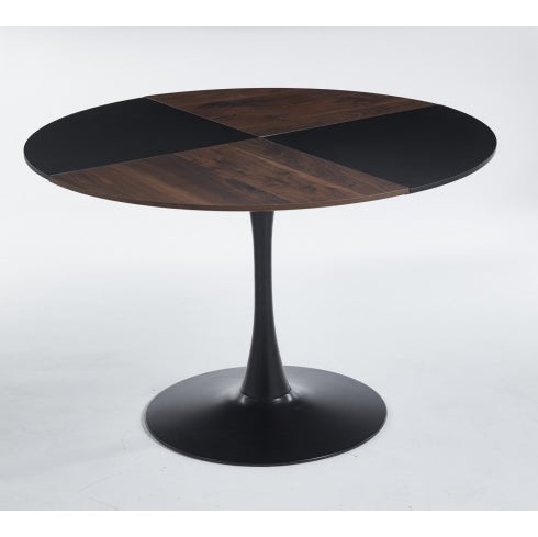 1+4/5-Piece Mid-Century Dining Set with Metal Legs, MDF Table Top, and Pedestal Design – For 4-6 People