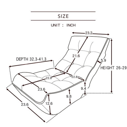 Single Sofa Reclining Chair – Japanese Tatami Chair, Lazy Sofa, Adjustable Leisure Recliner for Balcony or Living Room
